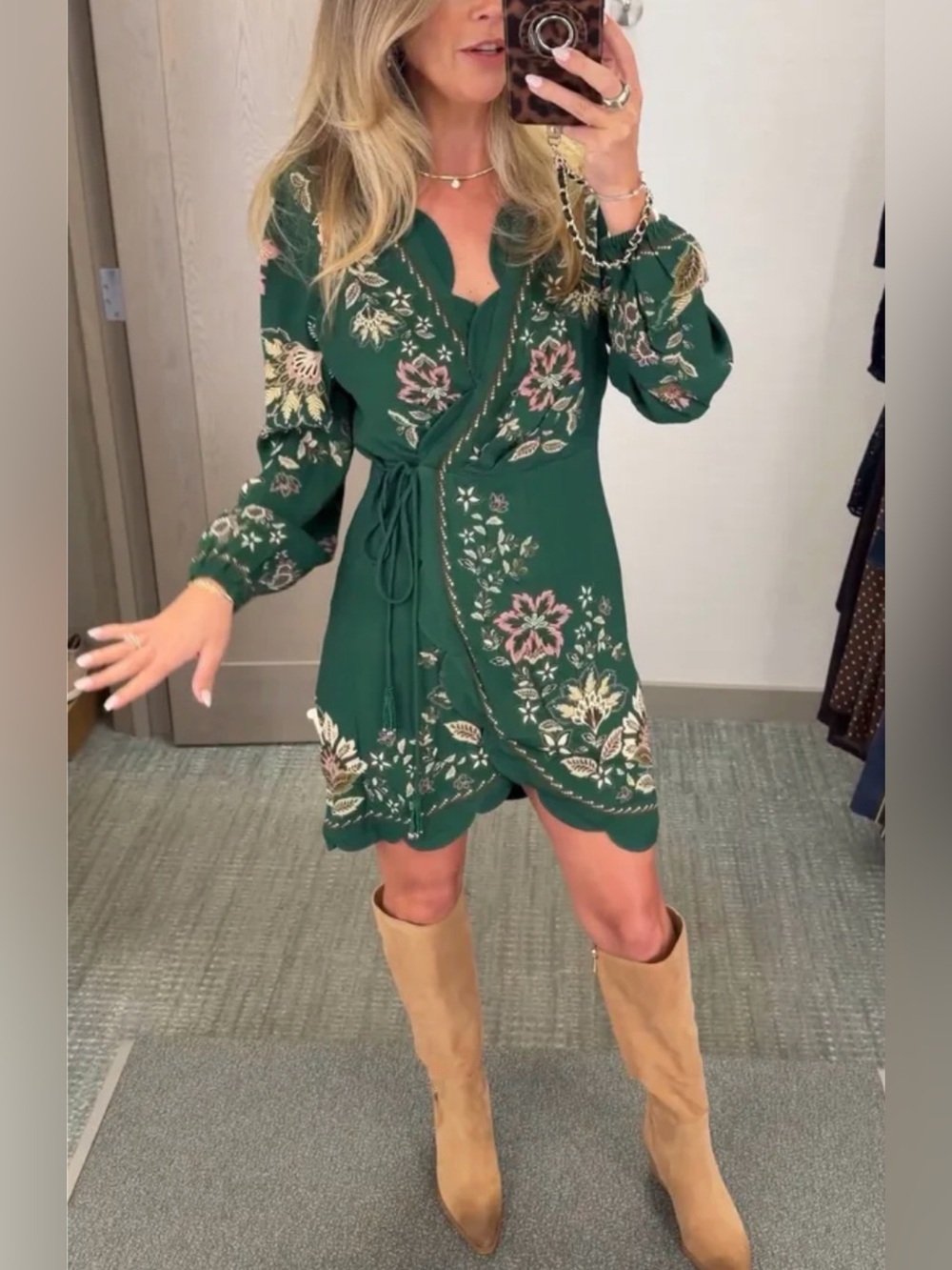 Farm Rio Delight Long Sleeve Dress S